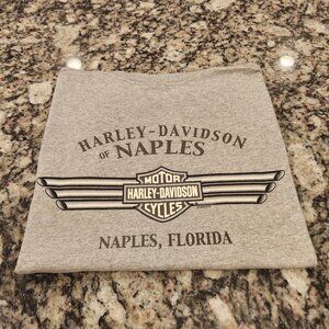 Vintage Harley Davidson Motorcycles 2004 Naples FL Grey Tshirt Size L NWT NOS